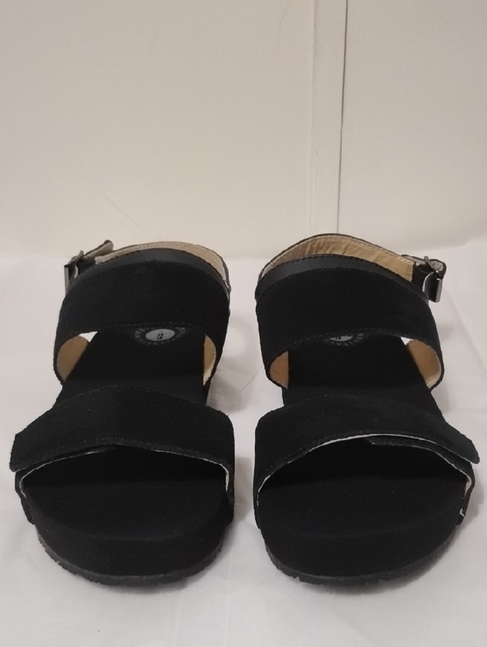 REVITALIGN Black‎ Suede Adjustable Strap Sandals